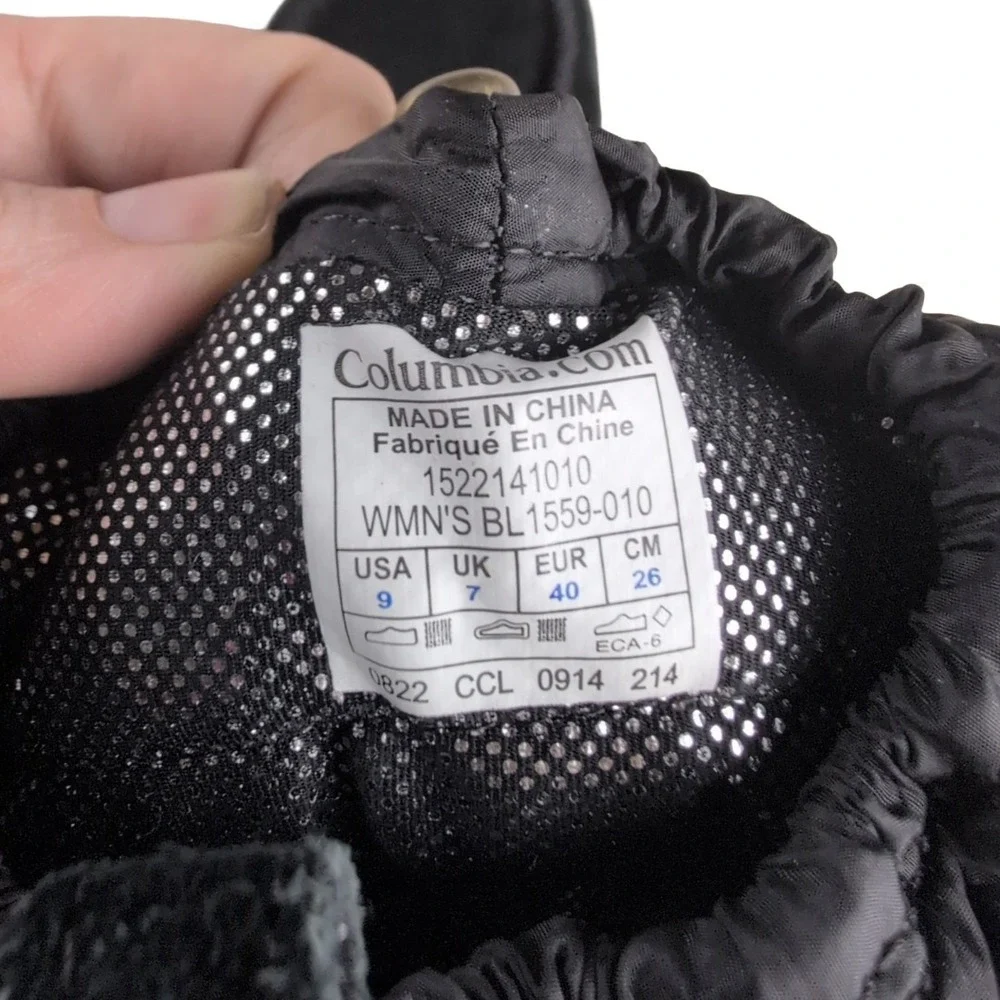 Columbia Women's Black Minx‎ Moccasin Winter Boots Waterproof Omni- Heat Size 9